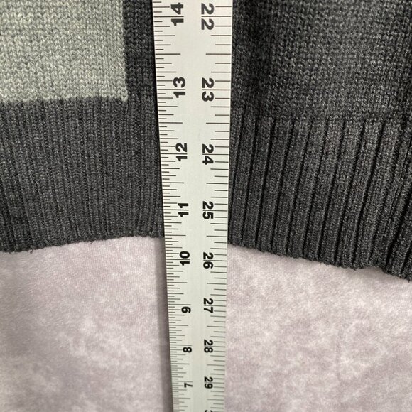 Oscar De La Renta Sweater Mens Large Gray Colorblock Geometric Knit Crewneck - Picture 7 of 8